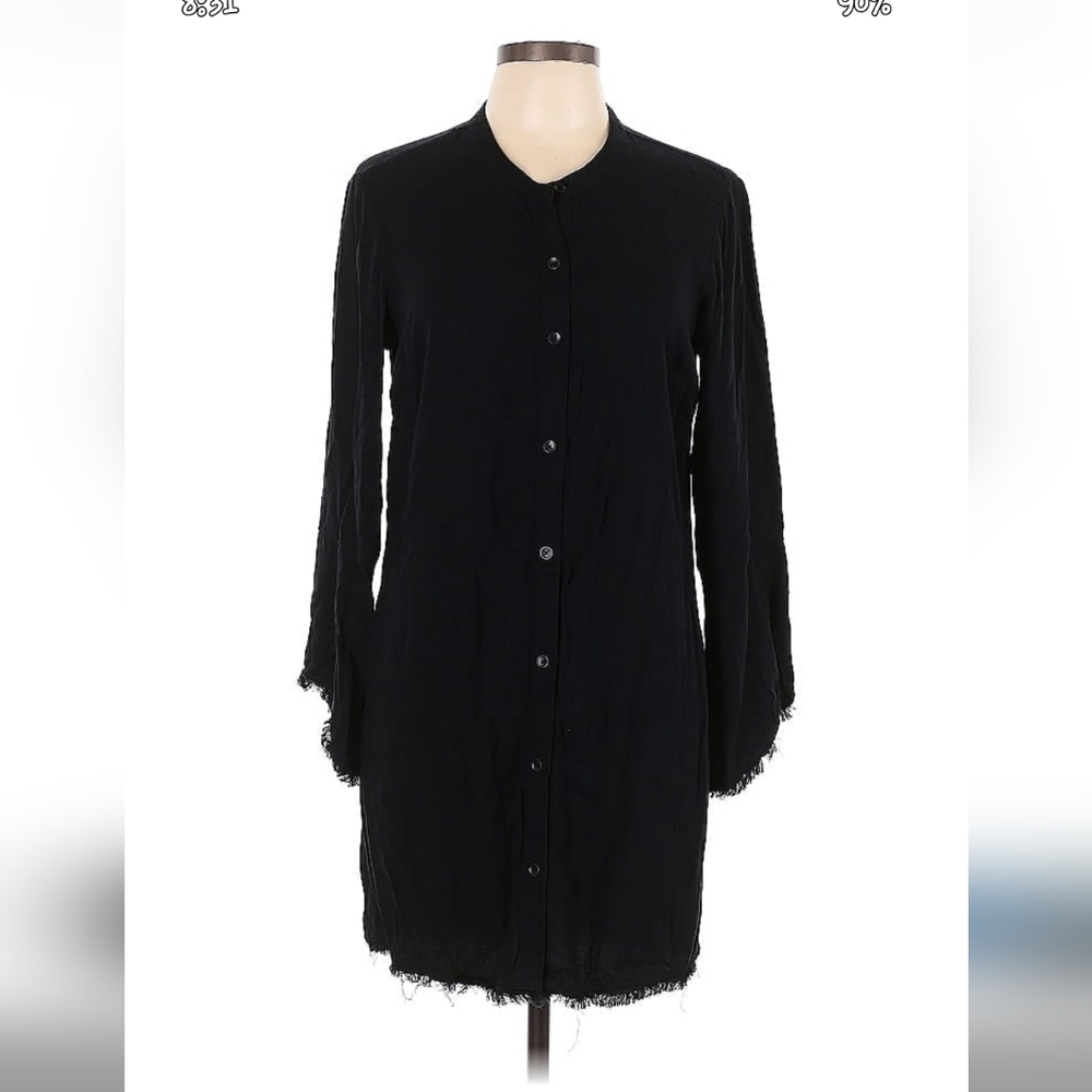 Splendid Black Button-Down Distressed Tunic L